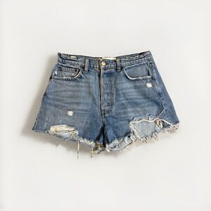 Reformation Denim Dixie High Rise Y2K‎ Shorts  Womens 27  Distressed Hipster